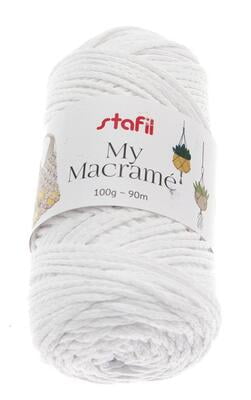 My Macramè Stafi - Filo per macramè e intrecci 100 gr 90 mt col. 01 Bianco