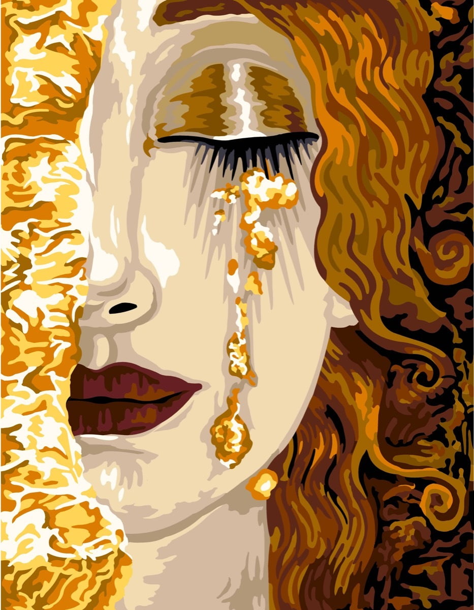 YSCOLOR Diamond Painting Ricamo Diamante Lacrime D'Oro Gustav