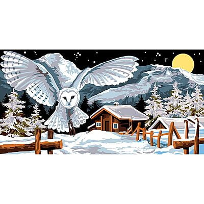 Snow Owl - Tela da ricamo a mezzopunto