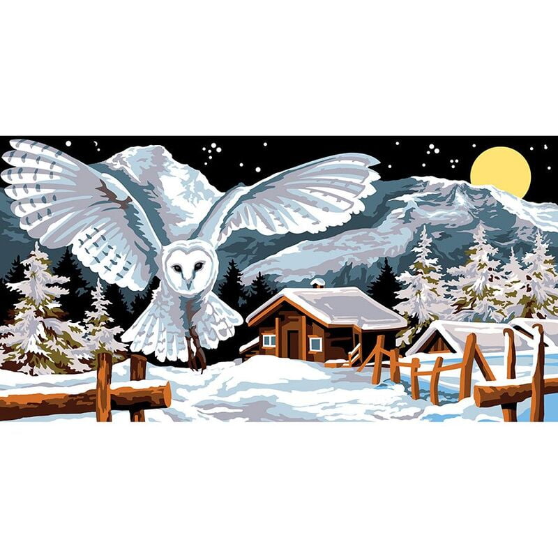 Snow Owl - Tela da ricamo a mezzopunto Snow Owl - Tela da ricamo a mezzopunto