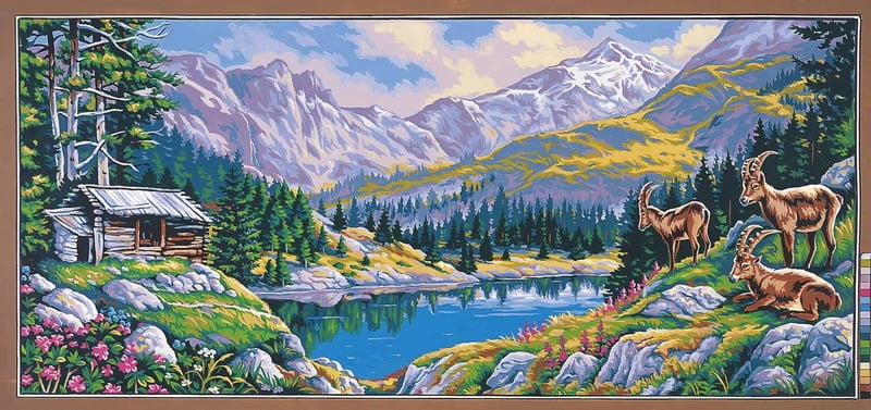 Mezzo Punto Margot - Paesaggio di montagna Var. 3103