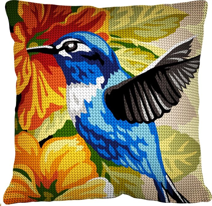 Cuscino del Colibrì da ricamare a mezzo punto