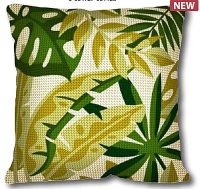 Cuscino Mezzo Punto Foglie Tropicali NEW!