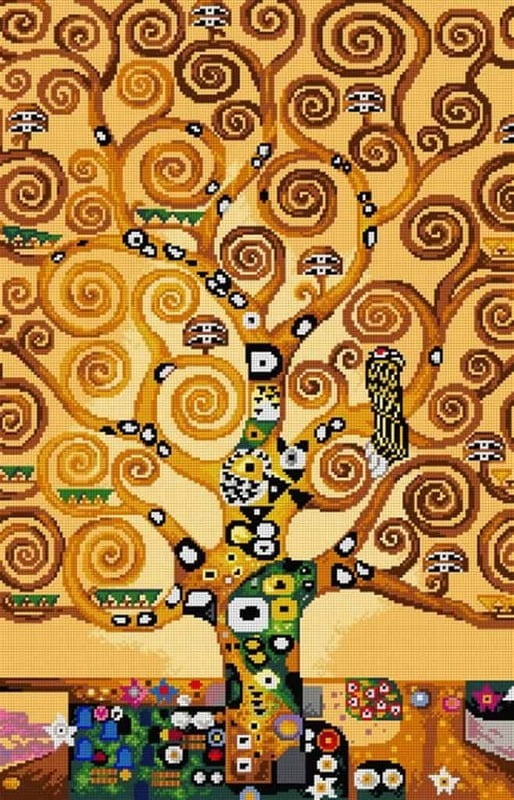 L'Albero della Vita - Tela prestampata per mezzopunto da 45x70 cm L'Albero della Vita - Tela prestampata per mezzopunto da 45x70 cm
