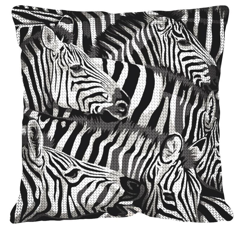 Cuscino con Zebre da ricamare a Mezzo Punto, 17345 Cuscino con Zebre da ricamare a Mezzo Punto, 17345
