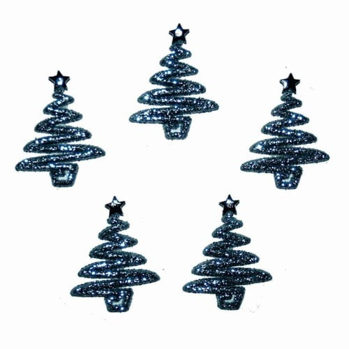 Bottoni Dress It Up Var. Silver Glitter Trees, 12747