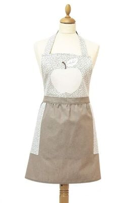 Grembiule con pettorina - Serie Pois Tortora