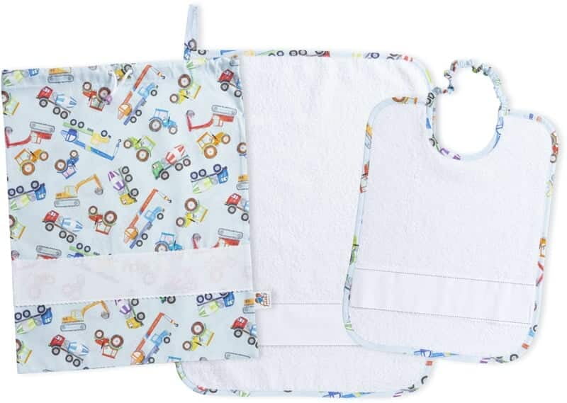 Set Asilo 3 Pezzi Da Ricamare - Bavaglino, Asciugamano E Sacchetto In Cotone, Made In Italy - Foto 12