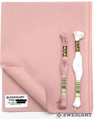 Tela Aida Zweigart 72 Quadretti col. Rose Tela Aida Zweigart 72 Quadretti col. Rose