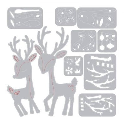 Cerbiatti di Natale - Fustella Sizzix per Carta 10 pezzi