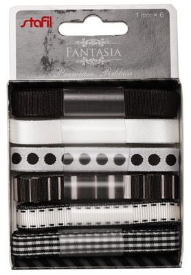 Nastrini fantasia assortiti 6 x 1 mt Nastrini fantasia assortiti 6 x 1 mt