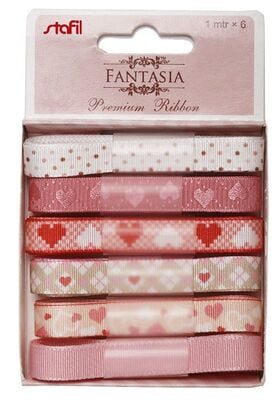 Nastrini fantasia assortiti 6 x 1 mt Nastrini fantasia assortiti 6 x 1 mt