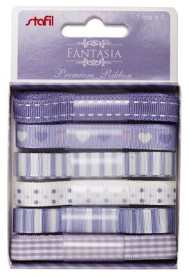 Nastrini fantasia assortiti 6 x 1 mt Nastrini fantasia assortiti 6 x 1 mt