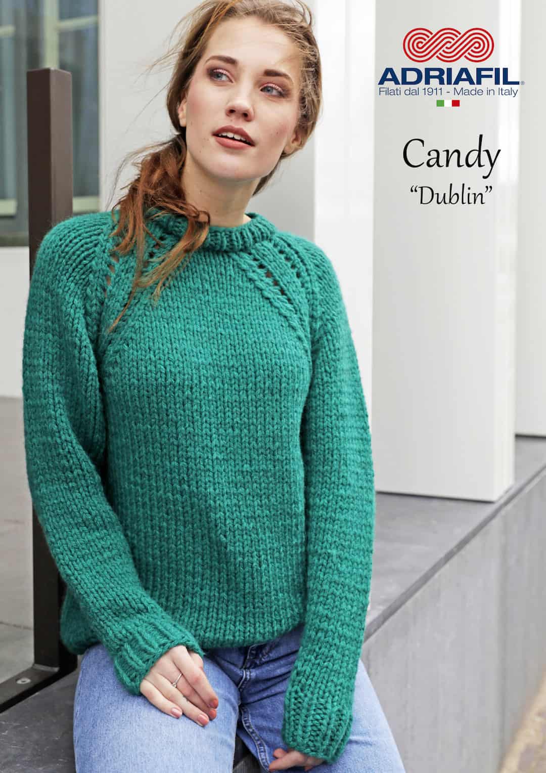 Pull donna girocollo fatto con Candy