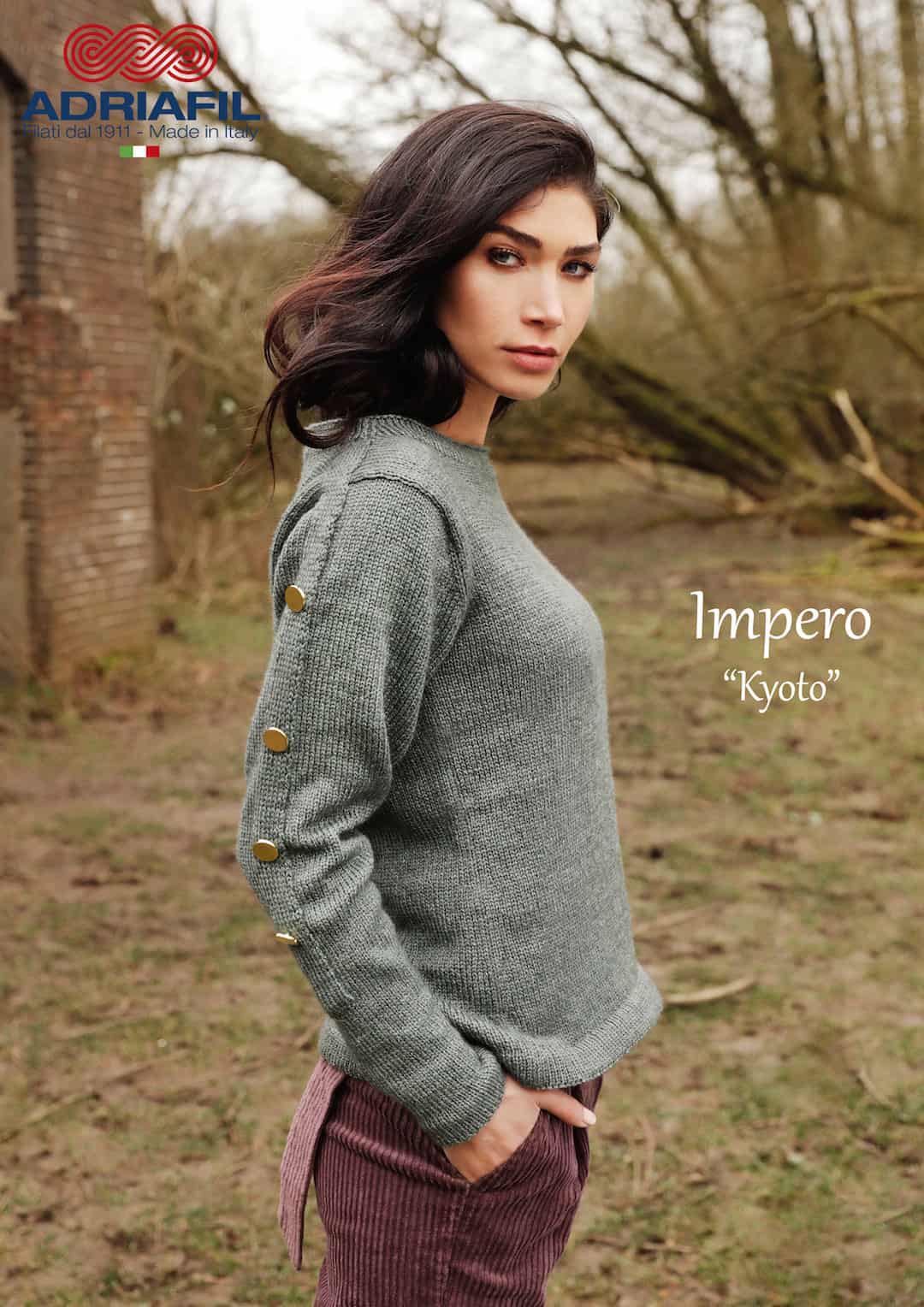 Pull donna fatto con Adriafil Impero manica decorata