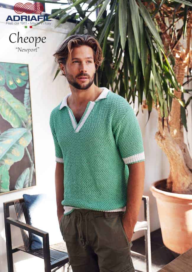 Maglia Uomo Scollo V mod. Newport fatto con filato Cheope