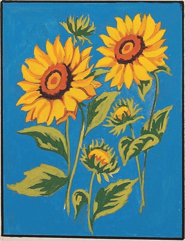 Girasoli su sfondo Blu, 17360