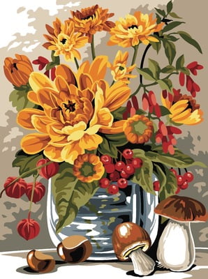 Vaso con fiori di stagione - Autunno, 19492