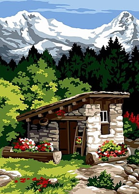 Le Petit Chalet - tela per ricamo a mezzopunto