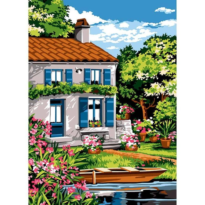 Casa sulla riva del fiume
