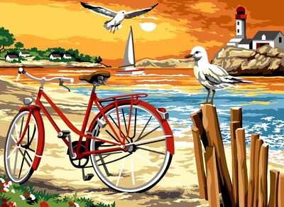Passeggiata al tramonto con bici, 20360