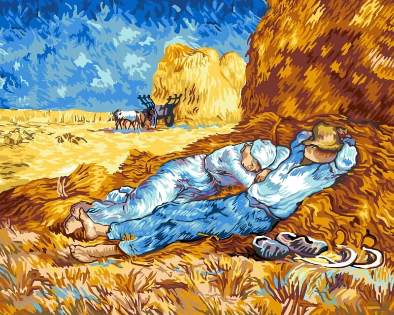 La Siesta - Quadro a mezzo punto di Van Gogh La Siesta - Quadro a mezzo punto di Van Gogh
