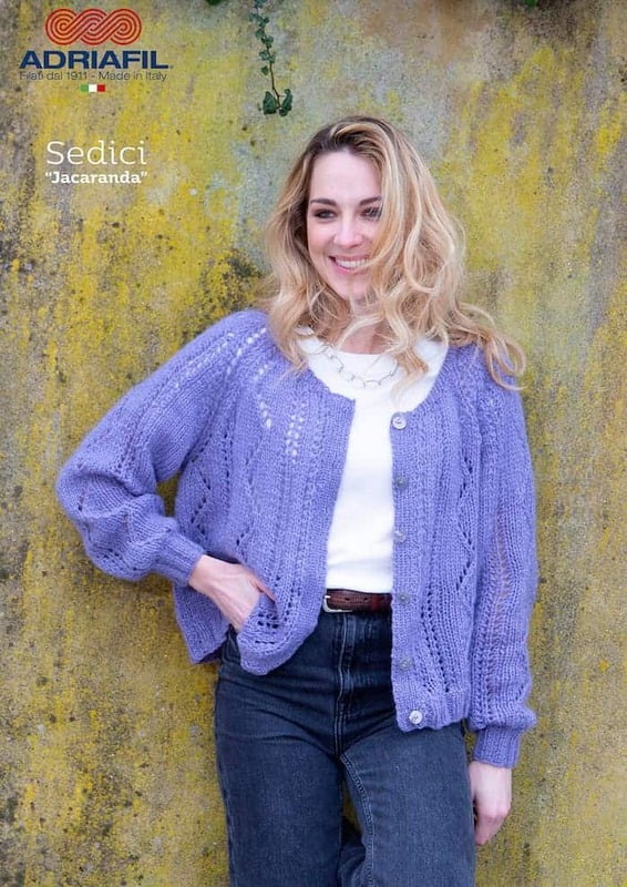 Cardigan Jacaranda con filato Sedici