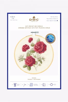 Kit ricamo punto croce DMC serie Fiori - Rose