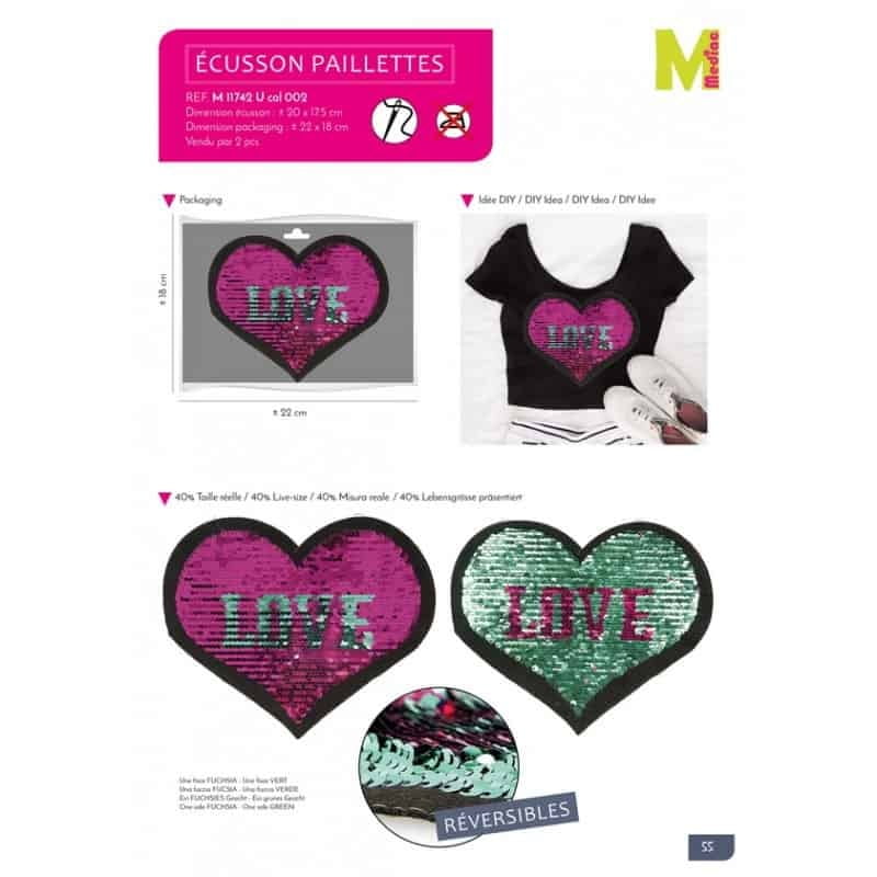 Applicazione Cuore Love Fucsia