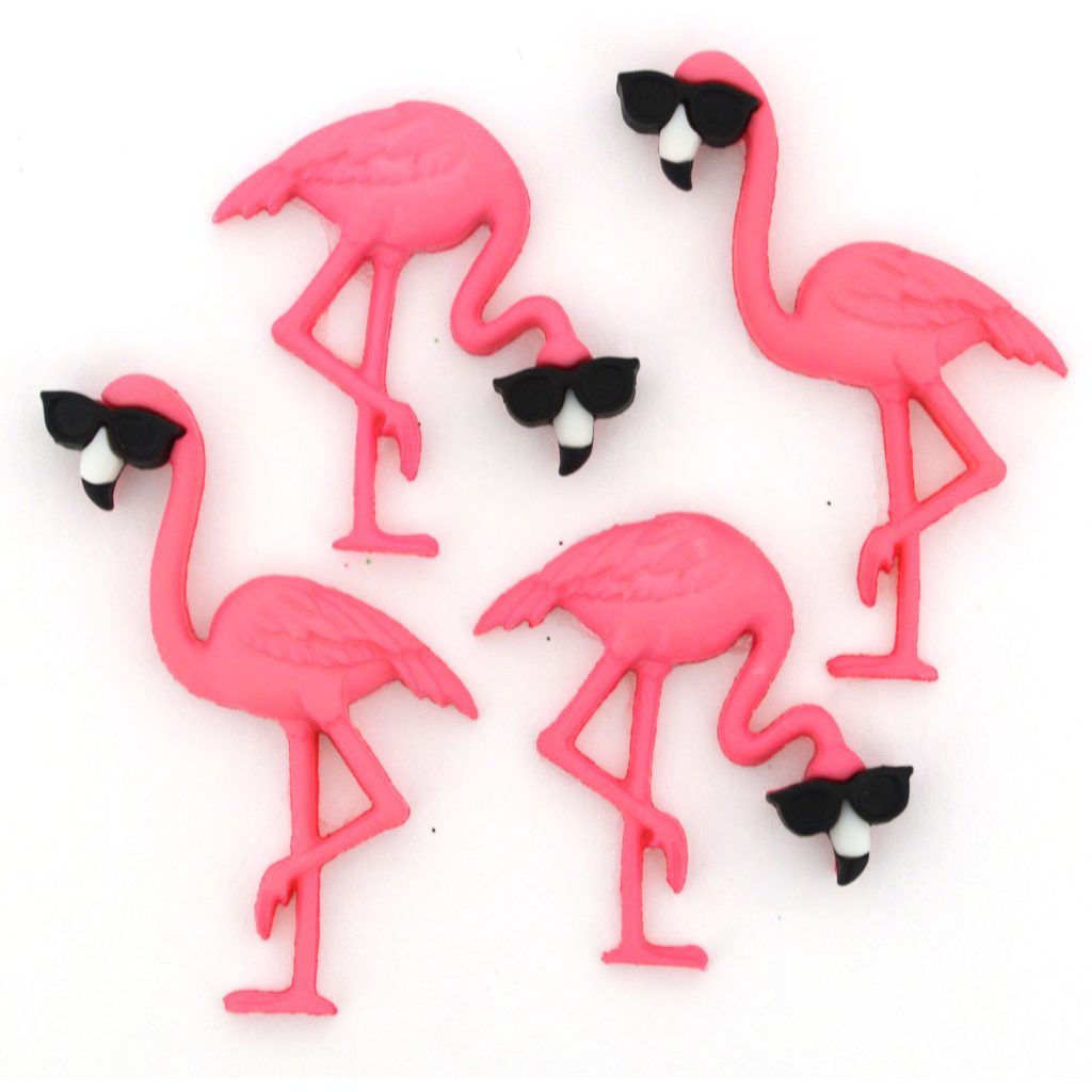 Bottoni Dress it Up - Think Pink Flamingos, 20150