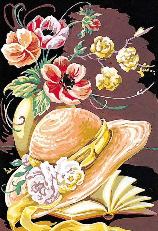 Mezzo punto con fiori e cappello, 4788 Mezzo punto con fiori e cappello, 4788