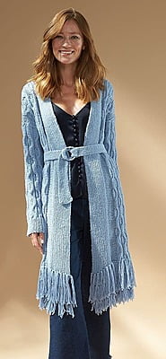 Cardigan Lungo BluJava fatto con Tenerife Cardigan Lungo BluJava fatto con Tenerife