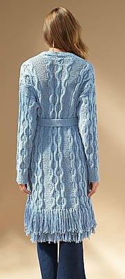 Cardigan Lungo BluJava fatto con Tenerife Cardigan Lungo BluJava fatto con Tenerife