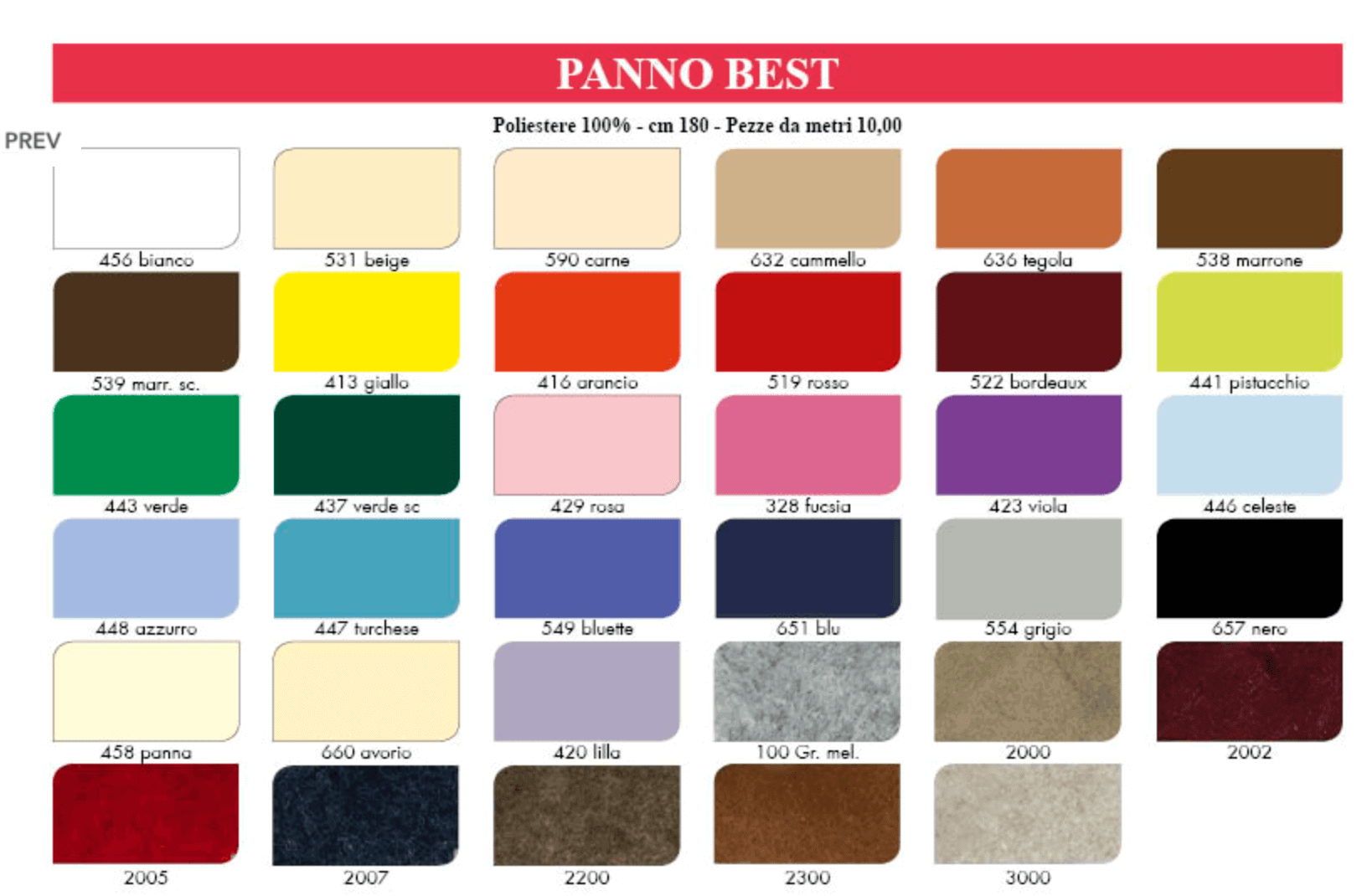 Panno Lenci cm 50x180 Vari Colori, 13415