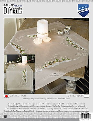 Tovaglia Paesaggio Bianco Natale 40x100 CM Tovaglia Paesaggio Bianco Natale 40x100 CM