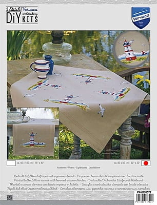 Il Faro - Tovaglietta Punto Croce Prestampato 80x80 cm Il Faro - Tovaglietta Punto Croce Prestampato 80x80 cm