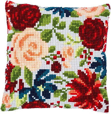 Cuscino Punto Croce Kit Peonie Two