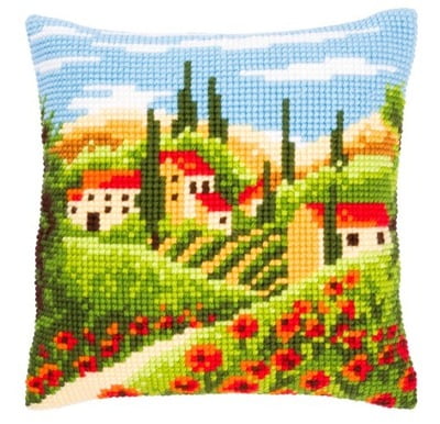 Cuscino da ricamare paesaggio toscano