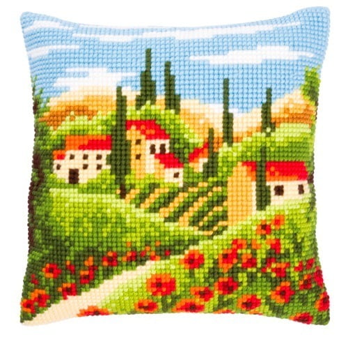 Cuscino da ricamare paesaggio toscano Cuscino da ricamare paesaggio toscano