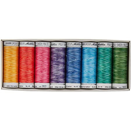 Box 8 Spolette Filo per Macchina da Cucire Poly sheen Sfumato Box 8 Spolette Filo per Macchina da Cucire Poly sheen Sfumato