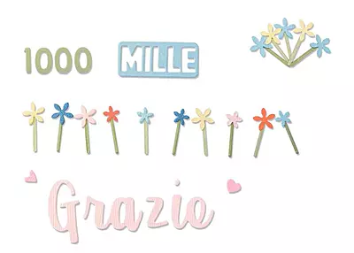 Fustella per carta - Grazie 1000 set da 8 fustelle, 17538