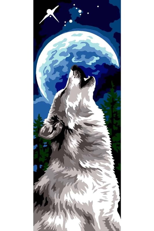 The Wolf - Tela pre-stampata per ricamo a mezzo punto The Wolf - Tela pre-stampata per ricamo a mezzo punto