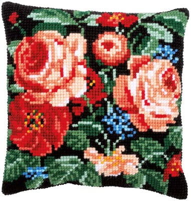 Classic Roses Two - Kit per cuscino da ricamare